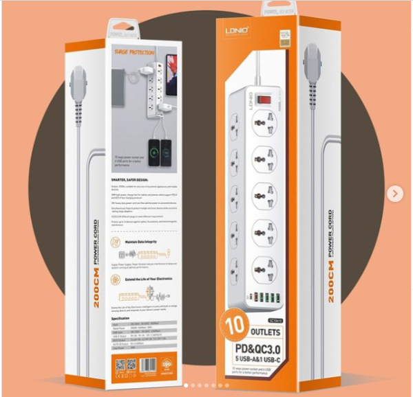 LDNIO 10 AC Outlets Universal Power Strip SC10610