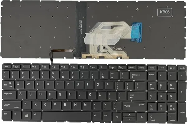 Laptop Replacement US Layout with Backlit Keyboard for HP ProBook 450 G6 G7 455 G6 G7 455R G6 G7 Black - Image 2