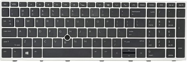 HP EliteBook 850 G5 850 G6 755 G5,  15u G5 & 15u G6 Laptop, HP EliteBook 850 G6 Keyboard with Silver Frame with Backlit with Point US Layout