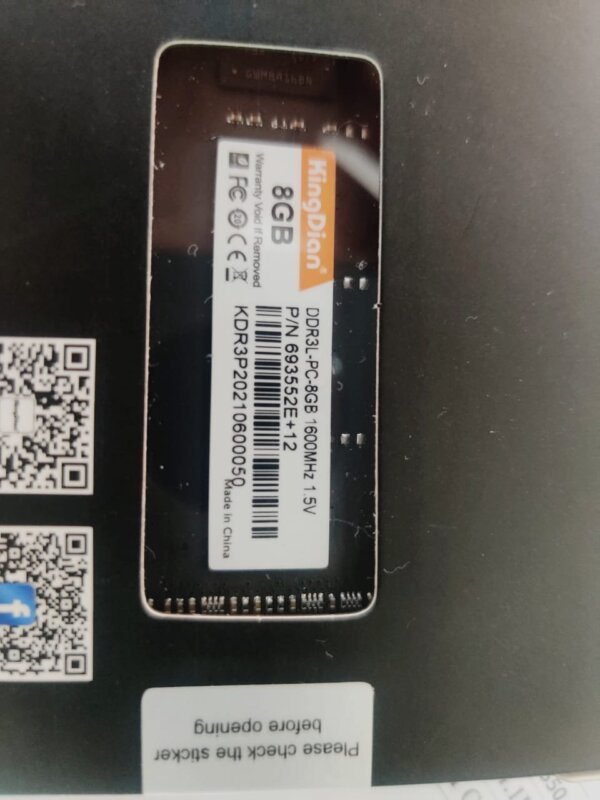 RAM DDR3L-PC-8GM 1600mhz 1.5v KINGDIAN