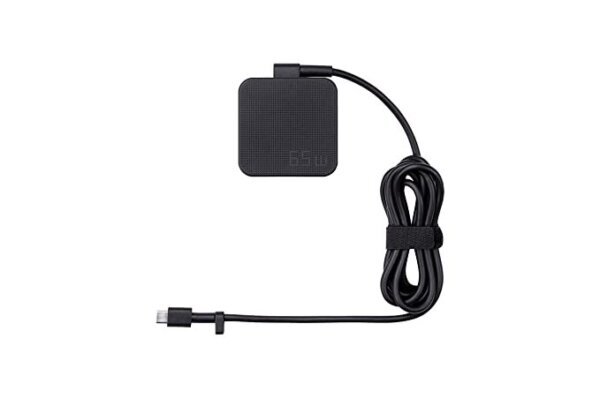 ASUS AC65-00 65W USB Type-C Adapter/Charger Connector, USB PD 3.0 Technology with 5V/3A, 9V/3A, 15V/3A and 20V/3.25A Output for Laptop, Black