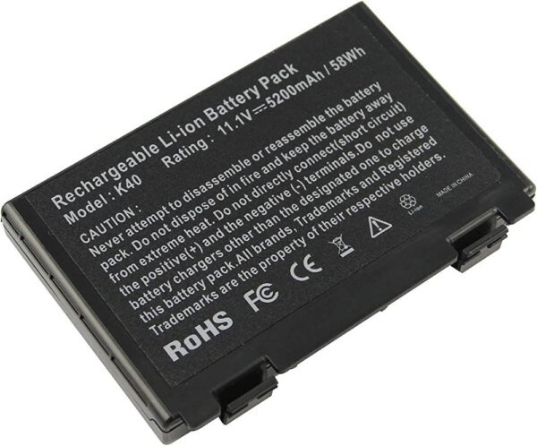 5200mAh 11.1V Battery Laptop Battery Replacement for Asus K50 K50IJ K50IN F82 K50I X5D K60IJ K50IJ K50I K60I X8D Fits P/N A32-F52 L0690L6 L0A2016