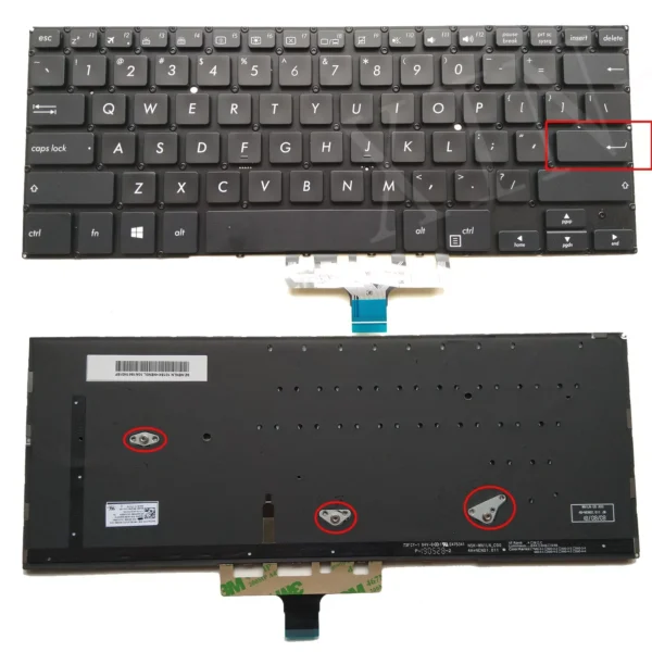 US Backlit Keyboard for ASUS UX461 UX461U UX461F UX461UA UX461FA UX461FN Black