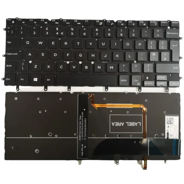 DELL 9343 WITHOUT NUMERIC GRAY CLR KEYBOARD UK - Image 2