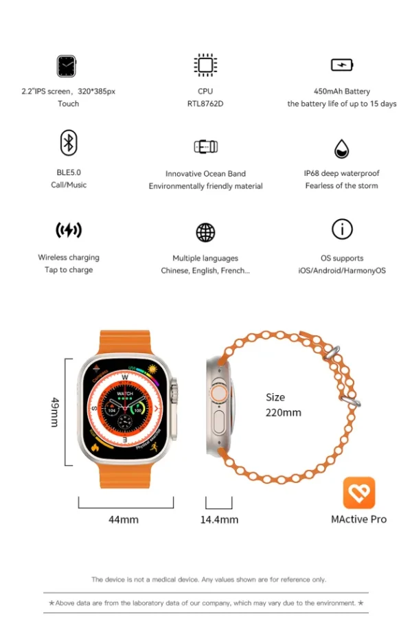 SMART WATCH T1000 ULTRA 7IN1 STRAP - Image 2