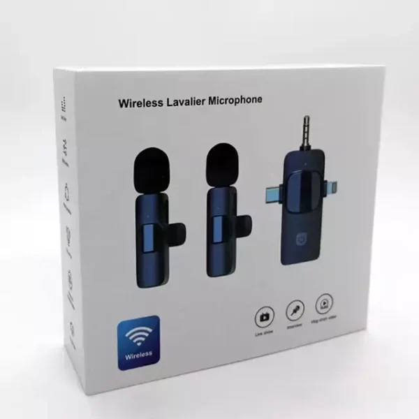 K15 3 In 1 Wireless Lavalier Microphone for iPhone/Android/3.5mm Jack Live Broadcast Recording Noise Reduction Portable Mini Mic - Image 2