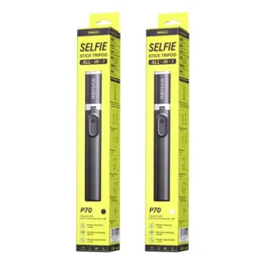 REMAX P70 1.6cm Extendable Selfie Stick Multifunction Live Streaming Tripod Stand with Detachable Remote - Black