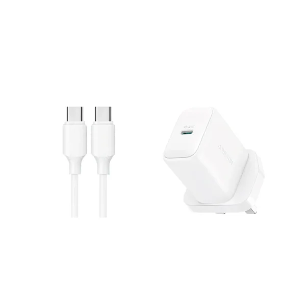 PD 20W Charger-White (EU/UK)+C to C/C to L Cable 1m - Image 2