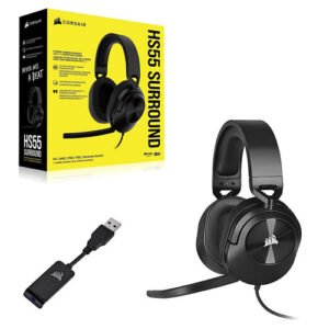 CORSAIR HS55 SURROUND WIRED CARBON GAMING HEADSET CA-9011265-AP